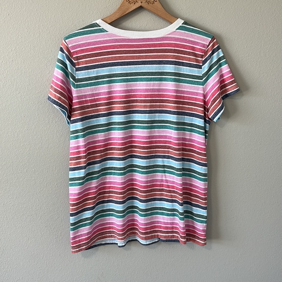 TORRID Multicolor Rainbow Striped Short Sleeve Crewneck Tee Classic Fit Size 0/L - Picture 8 of 8